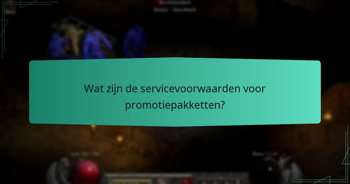 Wat zijn de servicevoorwaarden voor promotiepakketten?