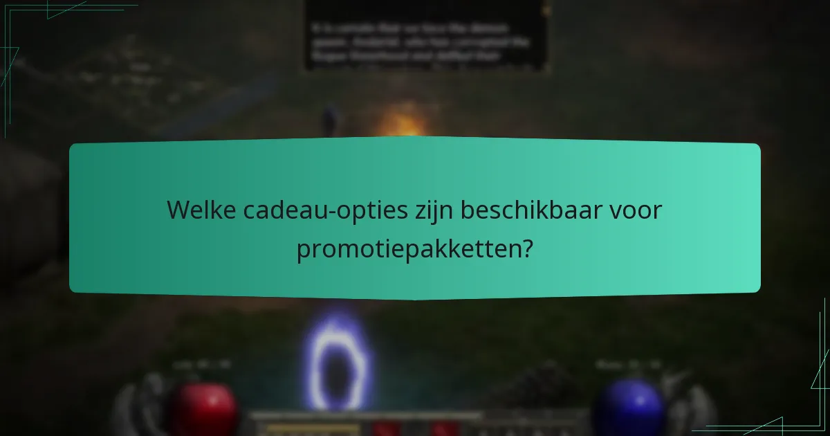 Welke cadeau-opties zijn beschikbaar voor promotiepakketten?