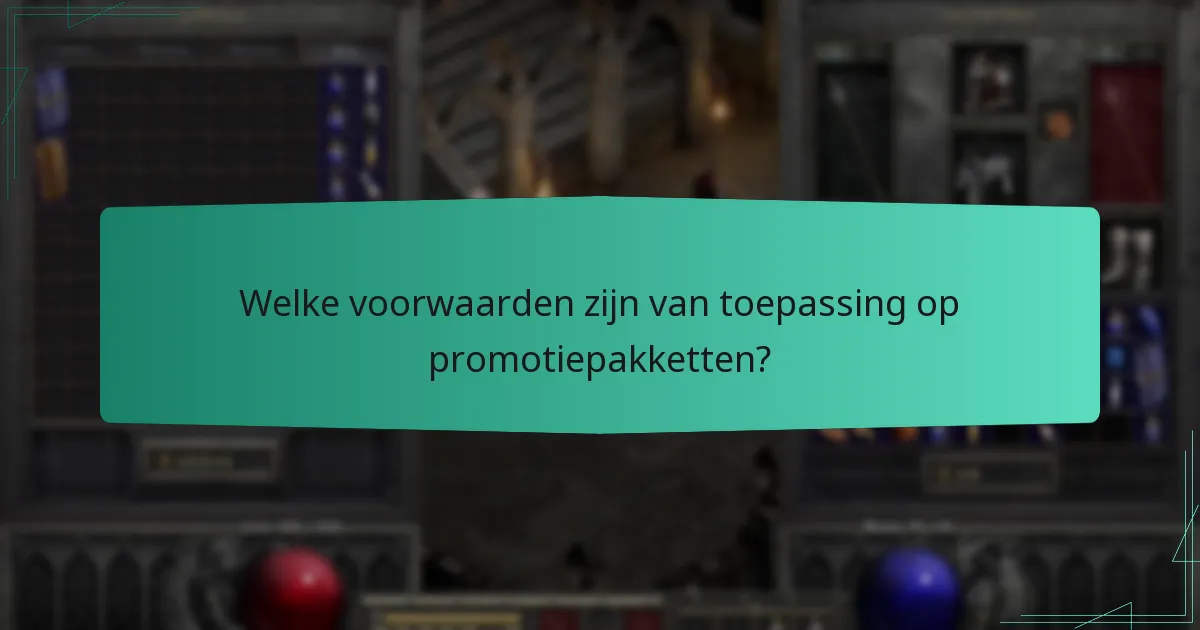 Welke voorwaarden zijn van toepassing op promotiepakketten?